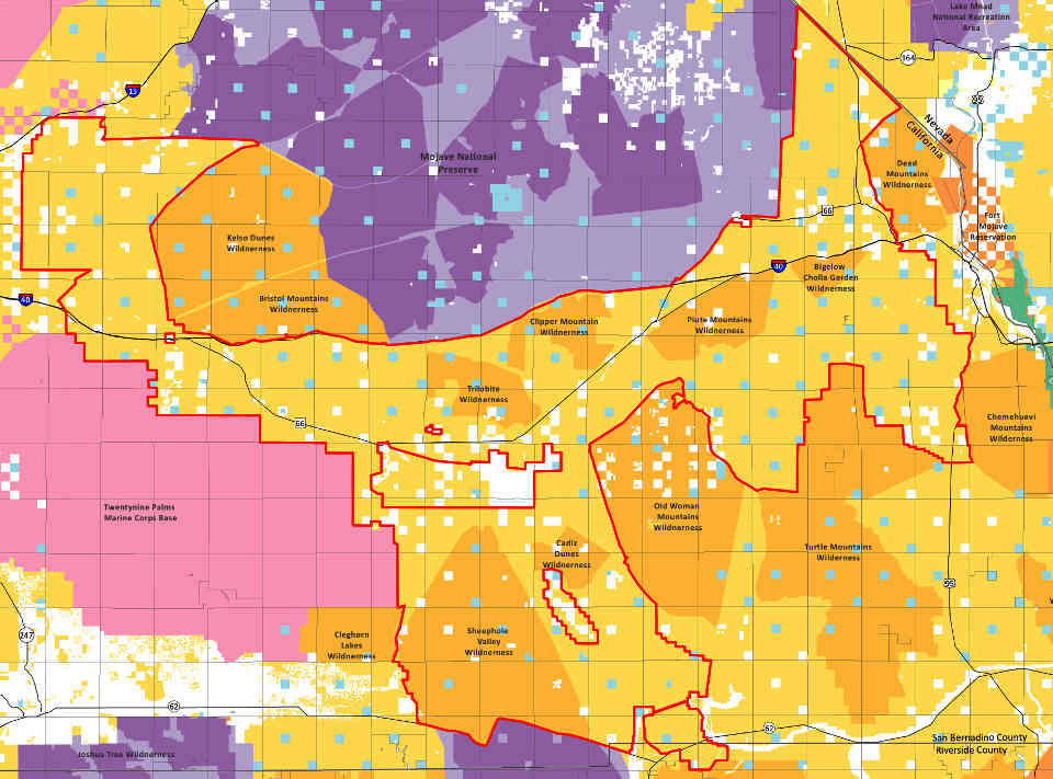 Map of Mojave Trails National Monument