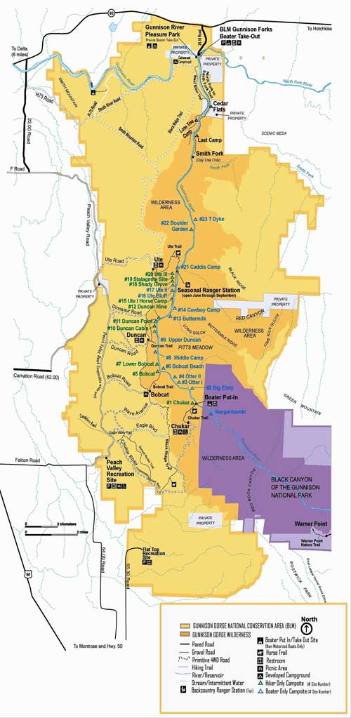 Map of Gunnison Gorge National Conservation Area