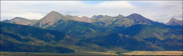 A distant view of Kit Carson Mountain