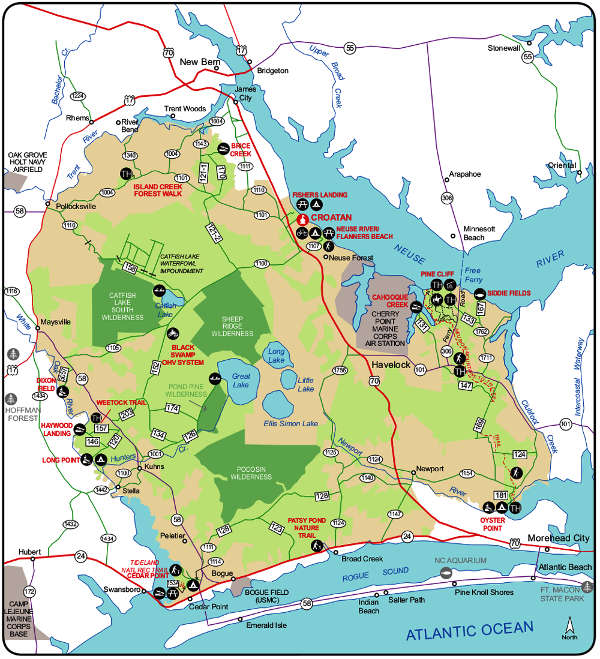 Map of Croatan National Forest