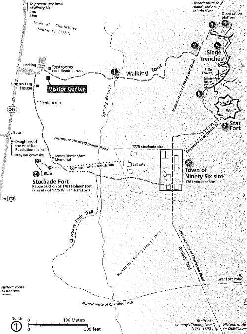 Ninety Six National Historic Site map