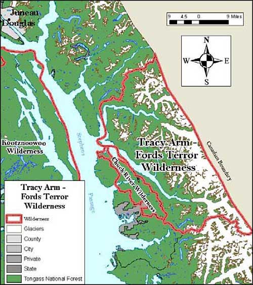 Tracy Arm Glacier Map