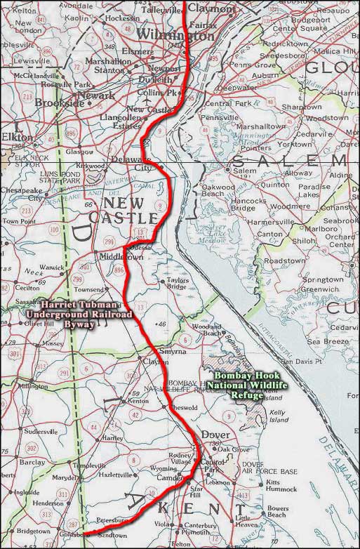 Harriet Tubman Underground Railroad Route Map