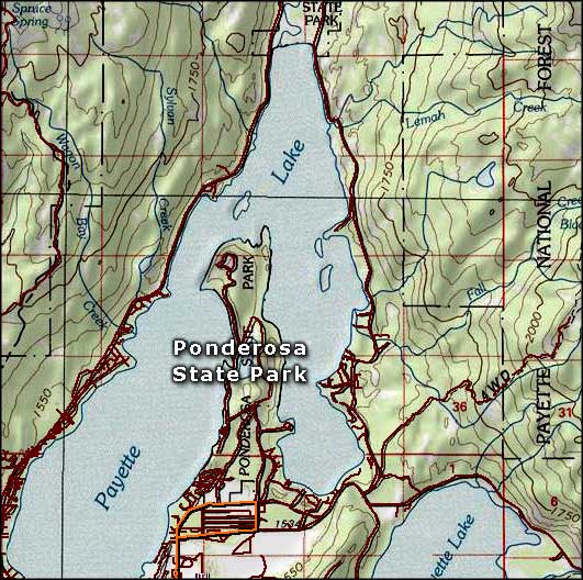 Ponderosa State Park Idaho State Parks   Ponderosa Spmap01 