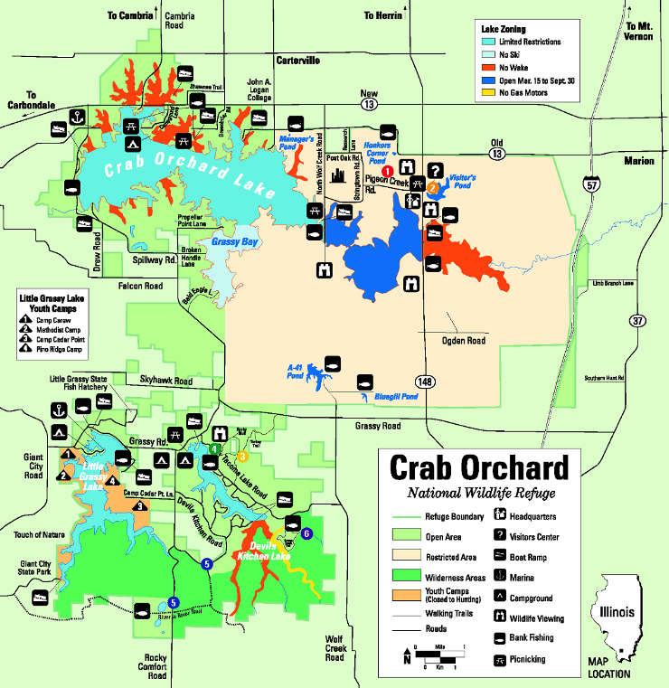 Map of Crab Orchard National Wildlife Refuge