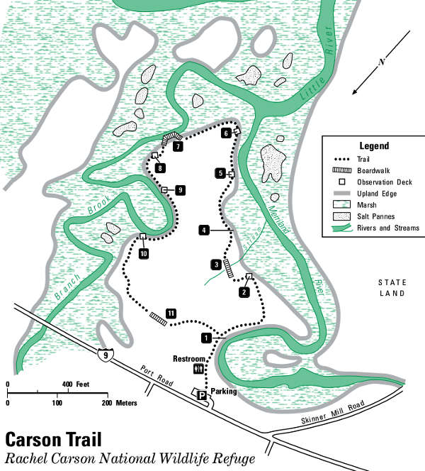 Rachel Carson Trail Map Rachel Carson National Wildlife Refuge