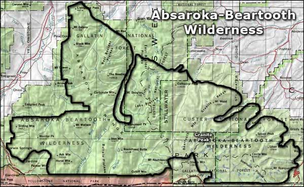 Absaroka Beartooth Wilderness The Sights And Sites Of America   Map Absaroka Beartooth01 