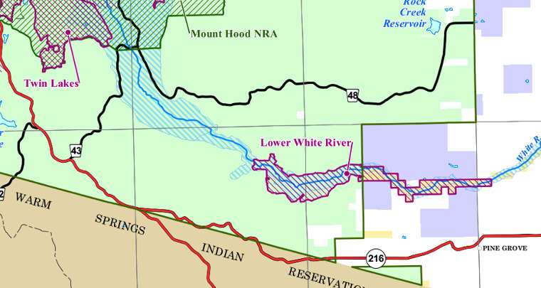 White River Oregon Map Lower White River Wilderness