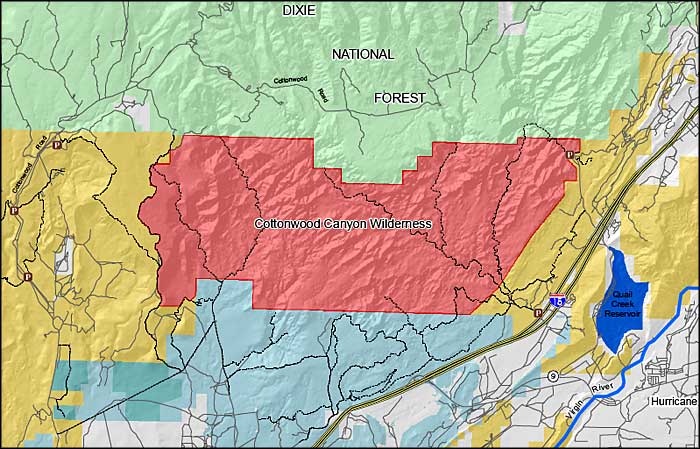 Cottonwood Canyon Utah Map Cottonwood Canyon Wilderness