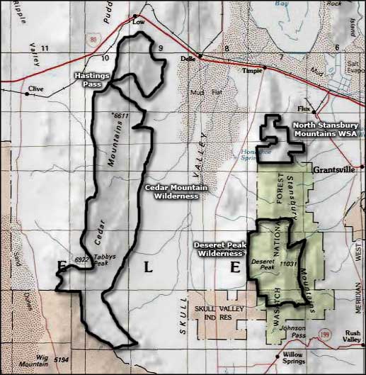 Cedar Mountain Utah Map Cedar Mountain Wilderness - Utah