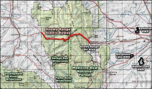 Snowy Range Scenic Byway - Snowy Range Map01